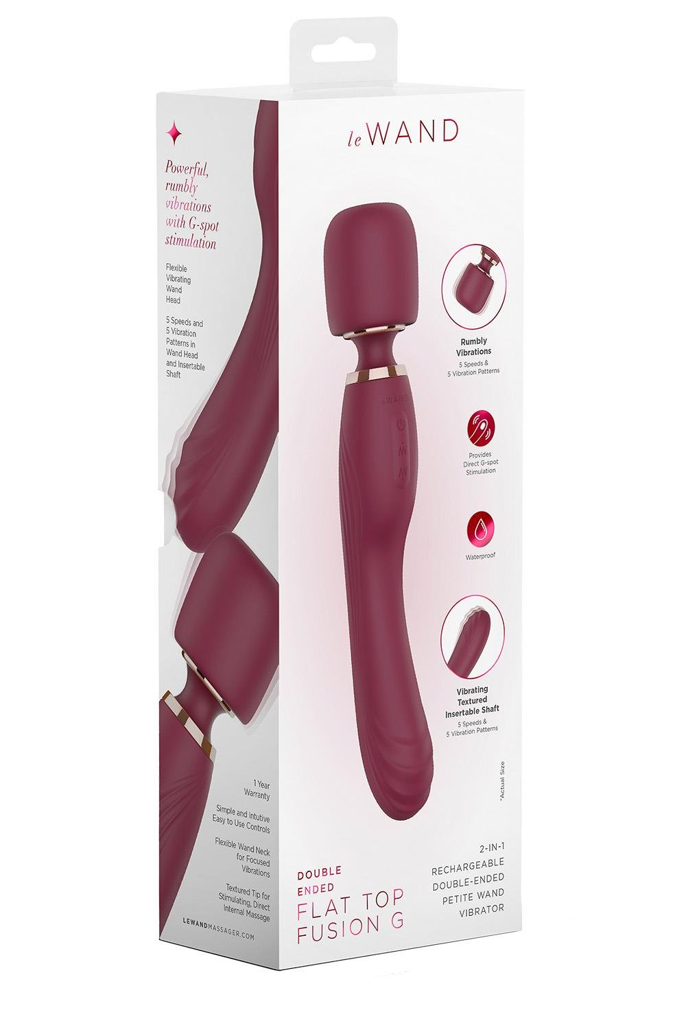 Le Wand Flat Top Fusion G - 2in1 Double Ended Wand Vibrator