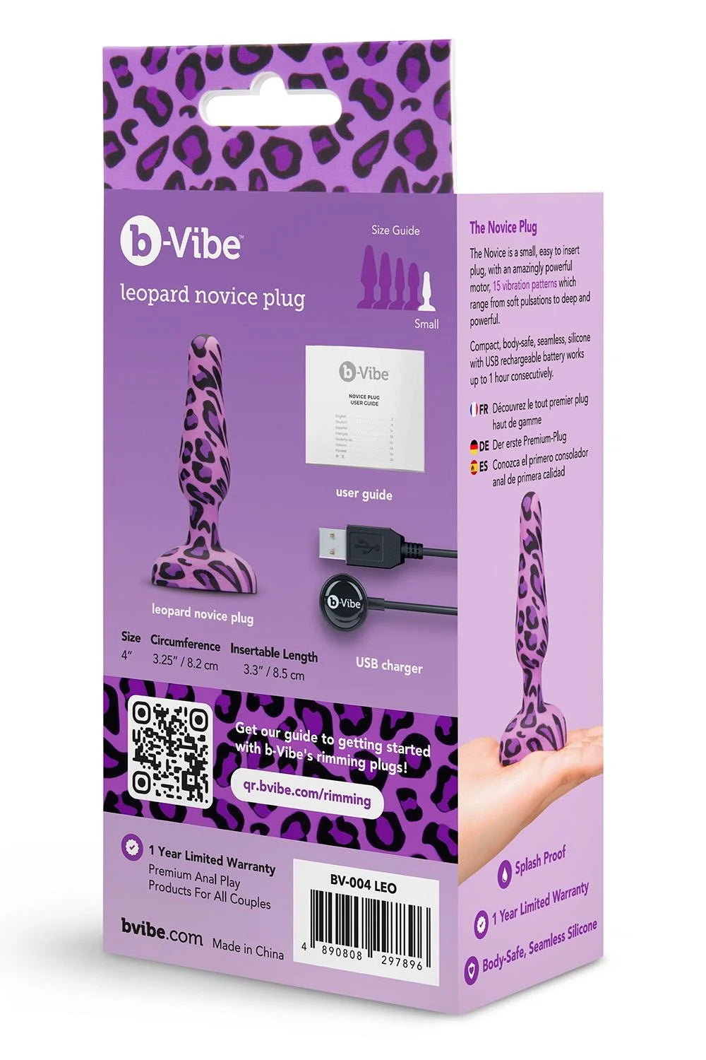 COTR | B-Vibe Novice Plug Leopard Vibrating Anal Plug