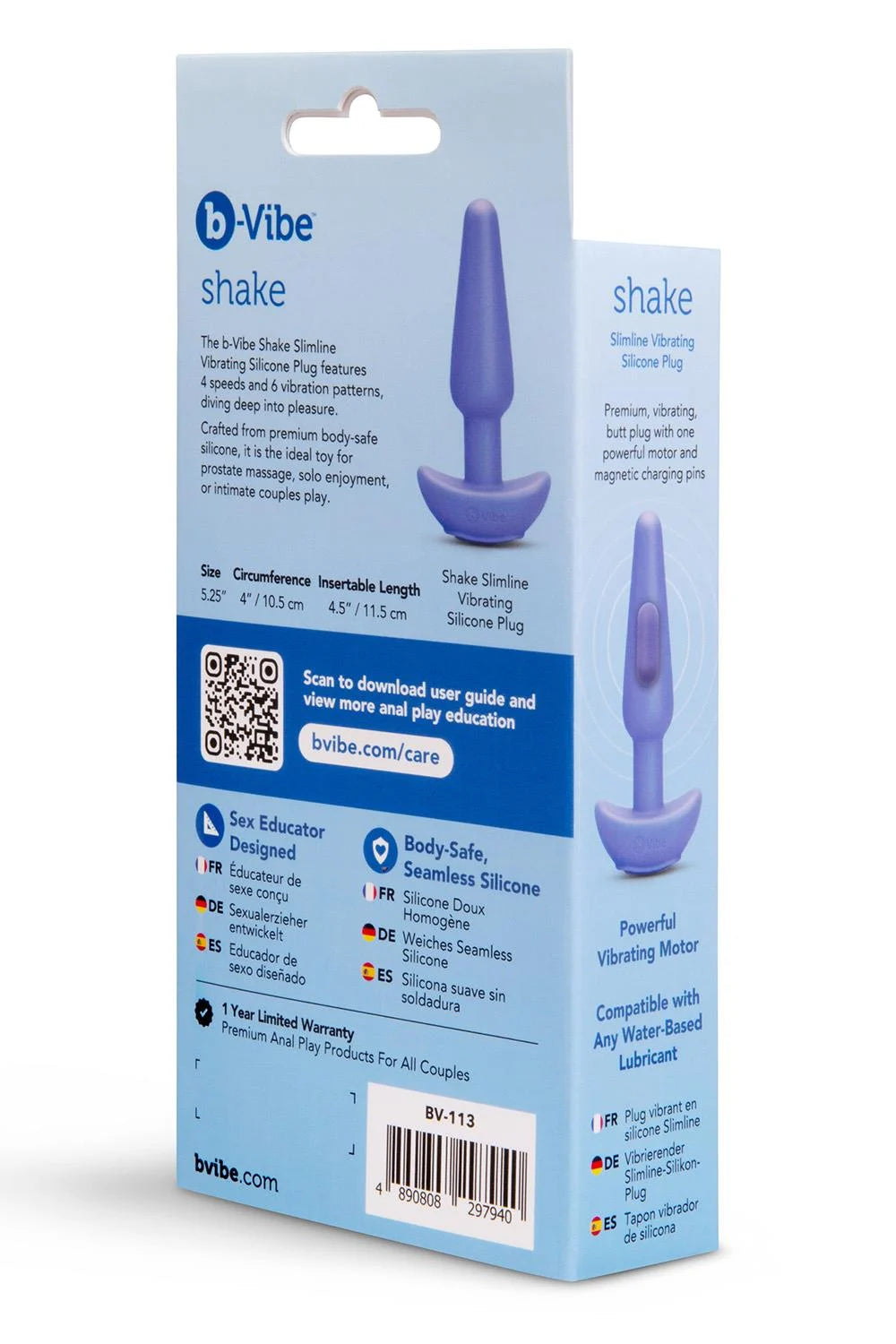 COTR | B-Vibe Butties Shake Slimline Vibrating Silicone Plug