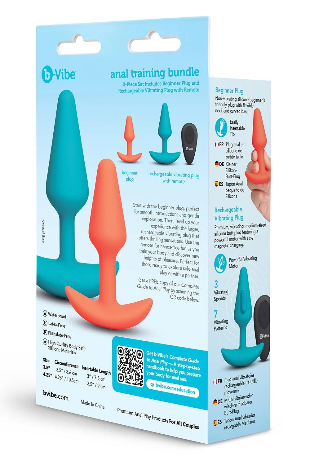 COTR | B-Vibe Butties Anal Training Set - 2 Piece Set with Remote Control