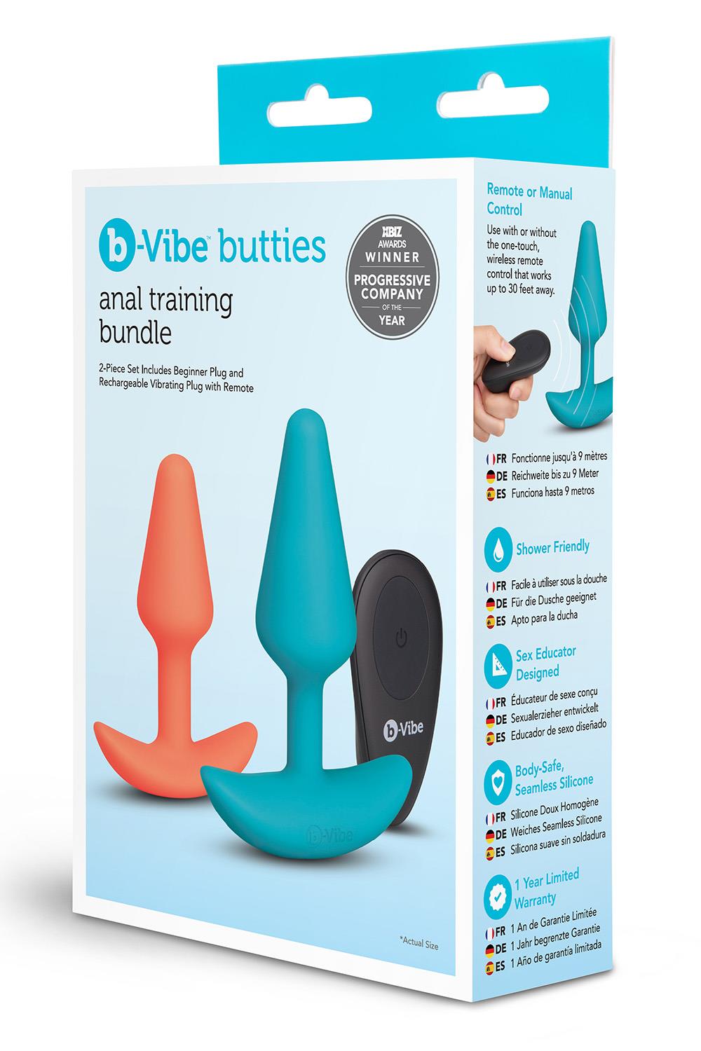 COTR | B-Vibe Butties Anal Training Set - 2 Piece Set with Remote Control