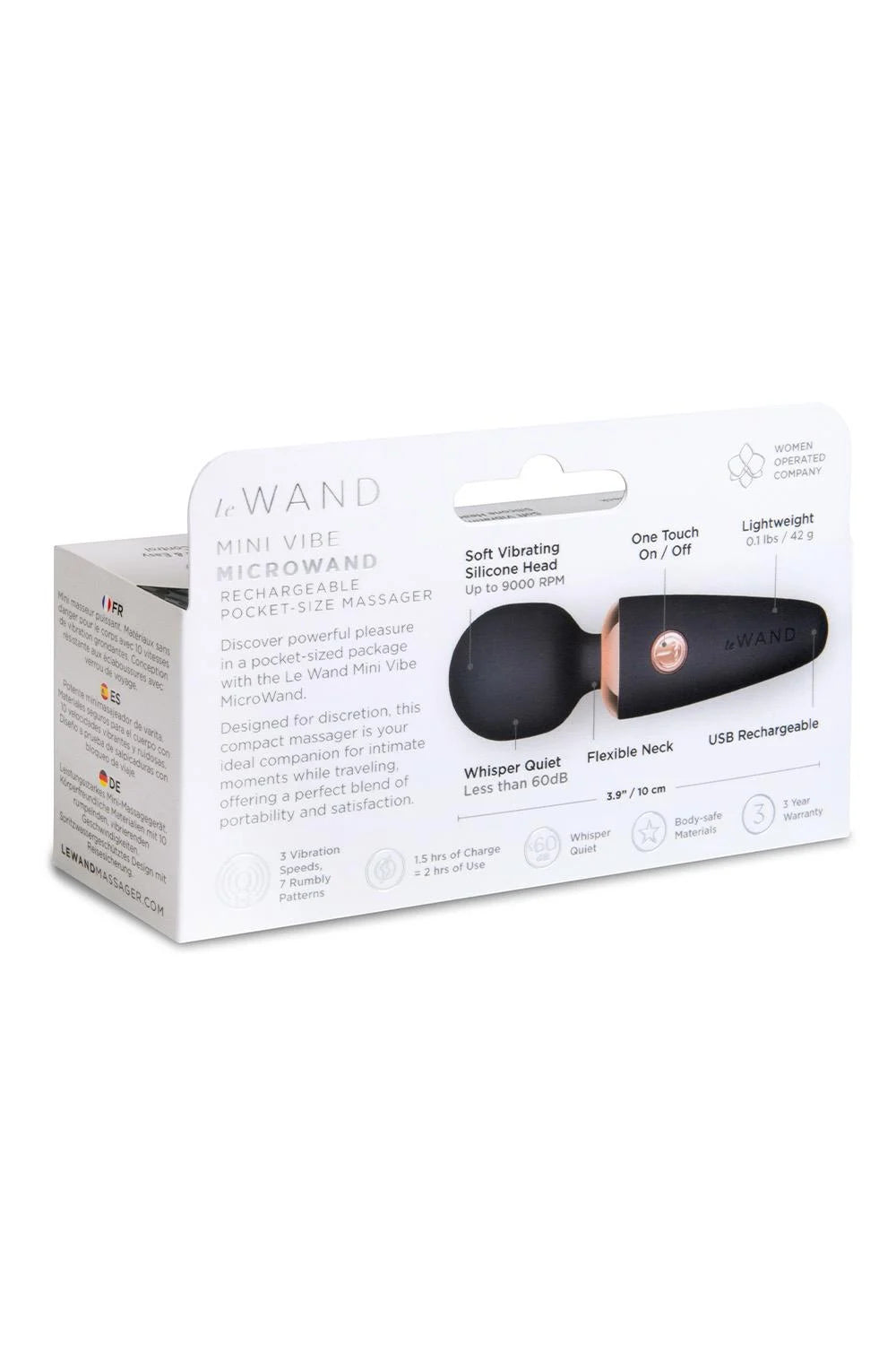 Le Wand Mini Vibe MicroWand Micro Wand Massager Black