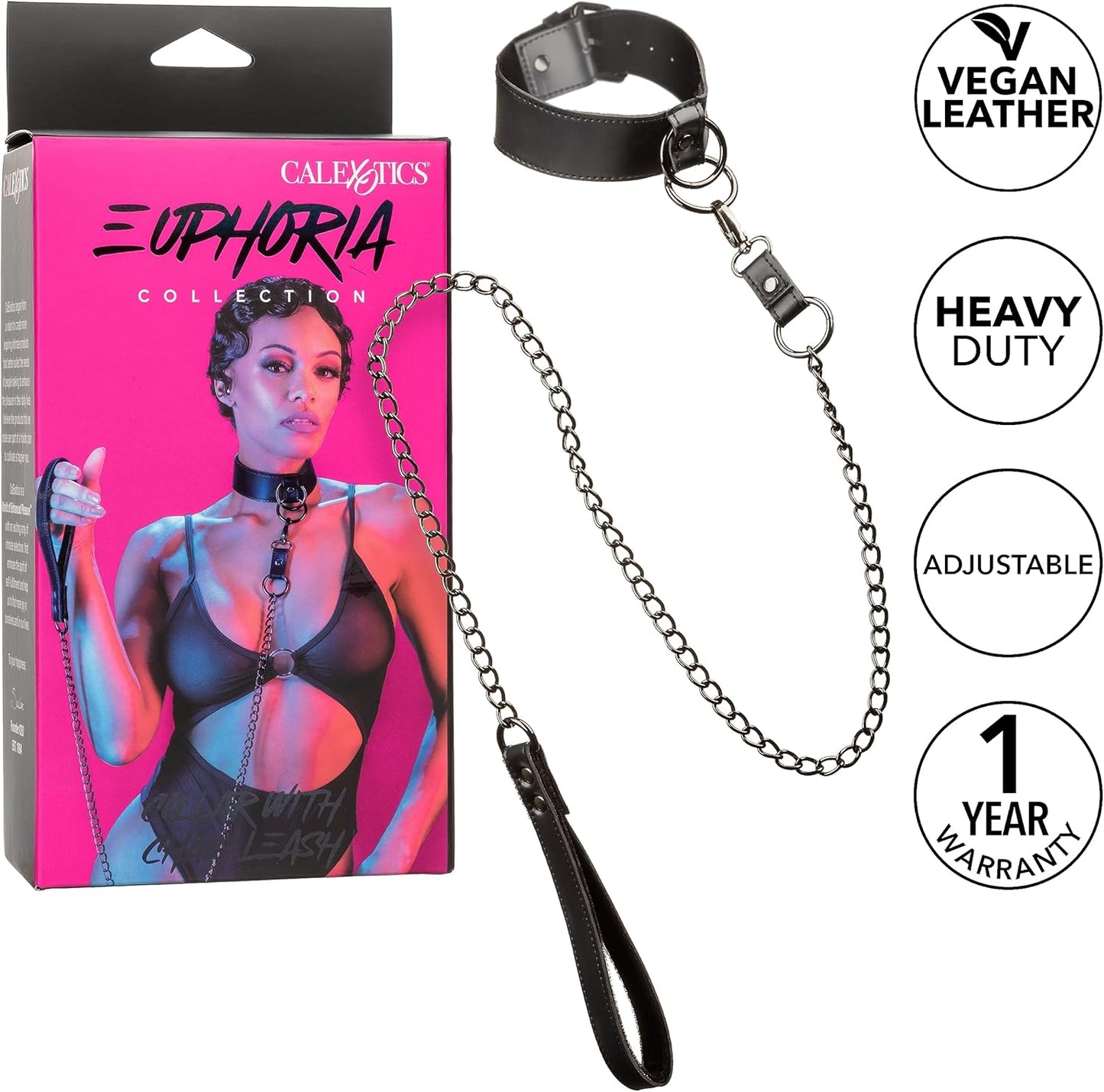 Calexotics Euphoria Collection Collar With Chain Leash