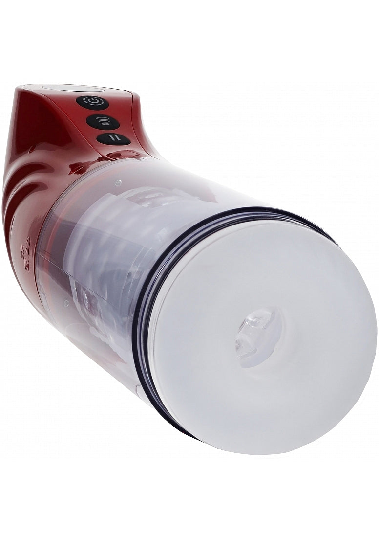 Shots Toys | PUMPED Strokemate - Sucking Rotating Thrusting Auto Masturbator Pump Metallic Red
