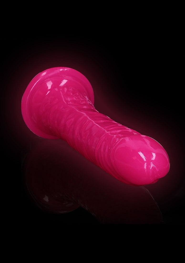 Shots Toys | REALROCK 28cm Slim Glow in the Dark Neon - Pink (10") Dildo Dong