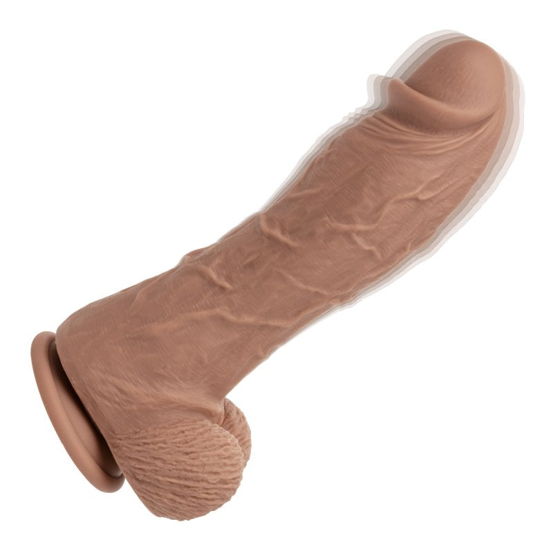 CalExotics Silicone Rechargeable Big Dick Energy Studs® 7.5"/19cm Vibrating Dildo - Brown