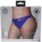 Shots Toys | OUCH! Vibrating Strap-on Panty Harness with Open Back - Royal Blue - Size XL/XXL