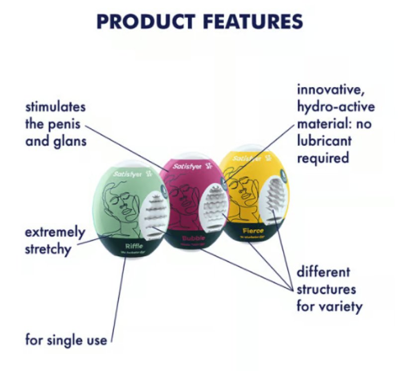 Satisfyer Masturbator Eggs - Mixed 3 Pack #1