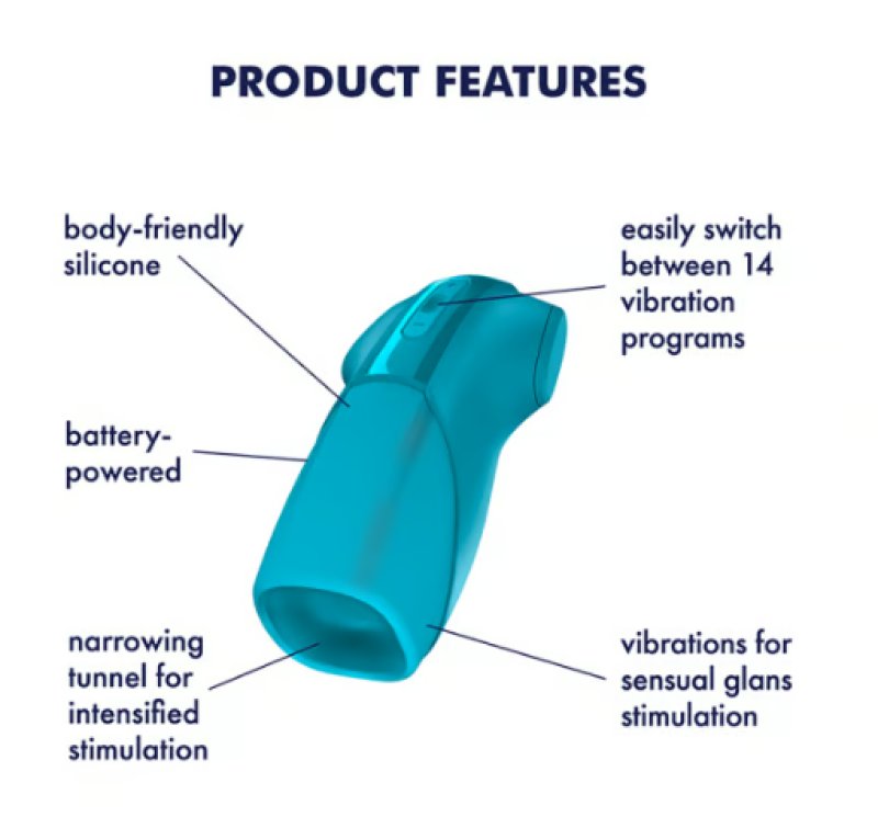 Satisfyer Men Vibration Battery Series - Vibrating Masturbator - Blue
