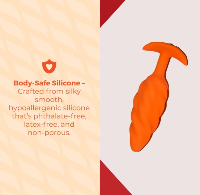 COTR | B-Vibe Swirl Textured Vibrating Plug - Orange