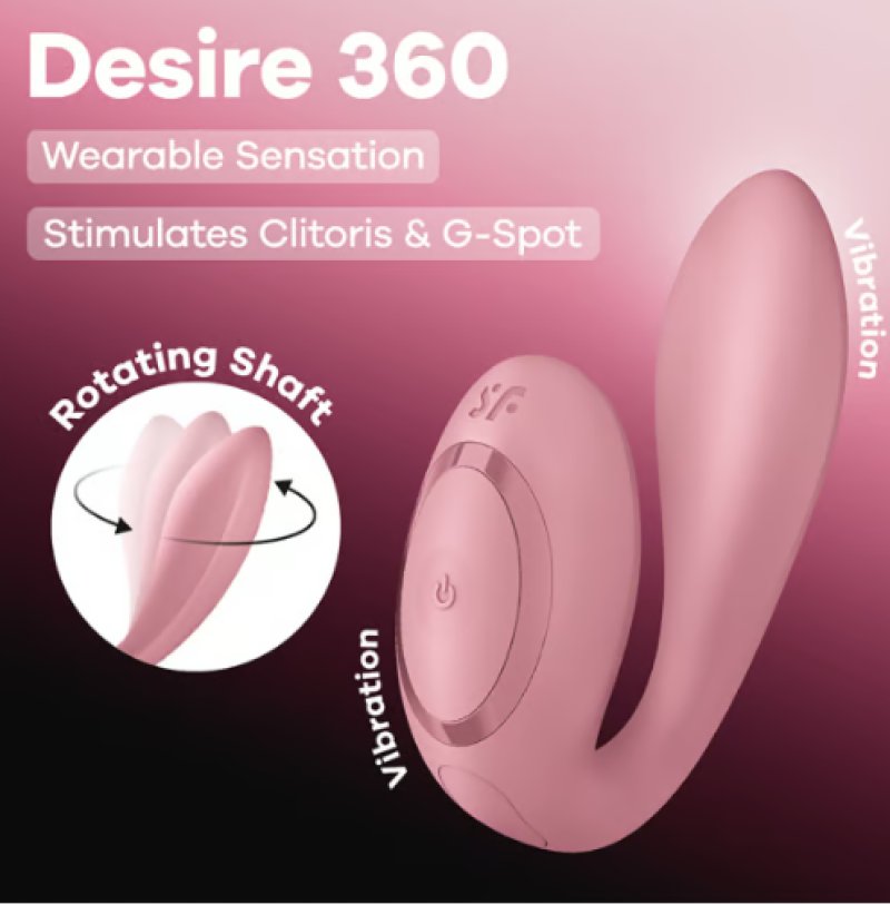 Satisfyer Desire 360 - Wearable G-Spot & Clitoral Vibrator - Old Rose