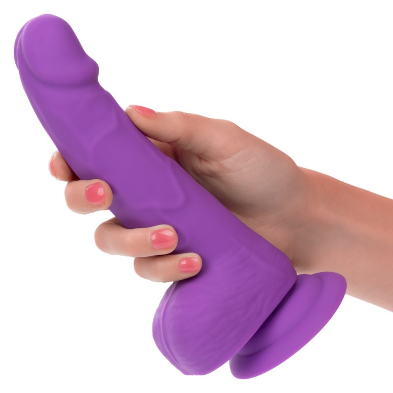CalExotics Neon Silicone Studs Dildo 6"/15.25 cm - Purple