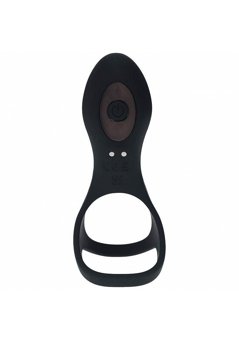 Shots Toys | LEVELZ - Vibrating Silicone Cock & Ball Ring with Shaft Loop - Black