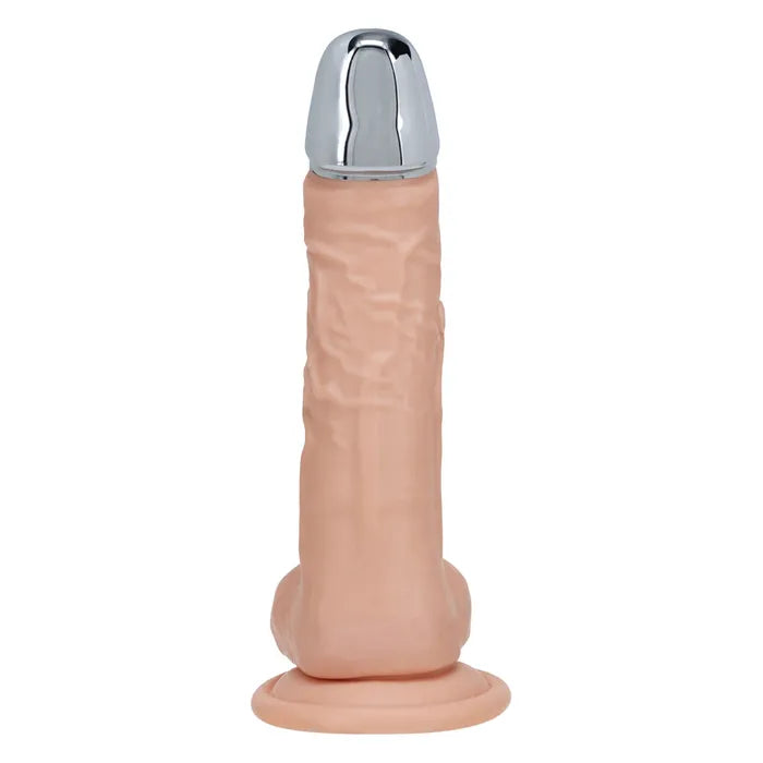 Shots Toys | REALROCK 8" Vibrating Dildo with Metal Head and Wireless Remote - Flesh