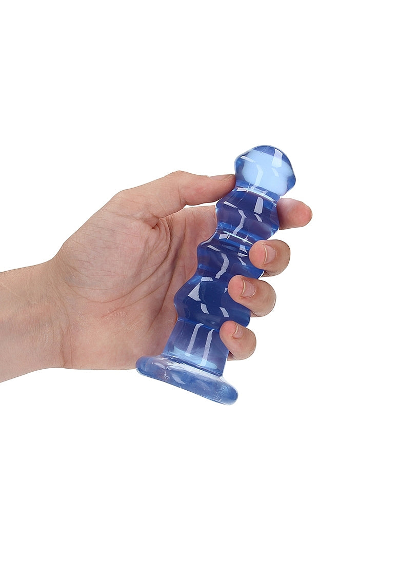 Shots Toys | REALROCK Crystal Clear 5.5" Curvy Dildo/Plug - Blue