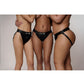 Shots Toys | OUCH! Vibrating Strap-on Panty Harness with Open Back - Black - Size M/L
