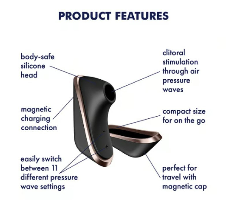 Satisfyer Traveler - Air Pulse Clitoral Stimulator - Black