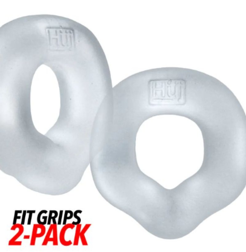 Hunkyjunk Fit Grips 2-pack Ergo-fit Cockrings Clear/Clear