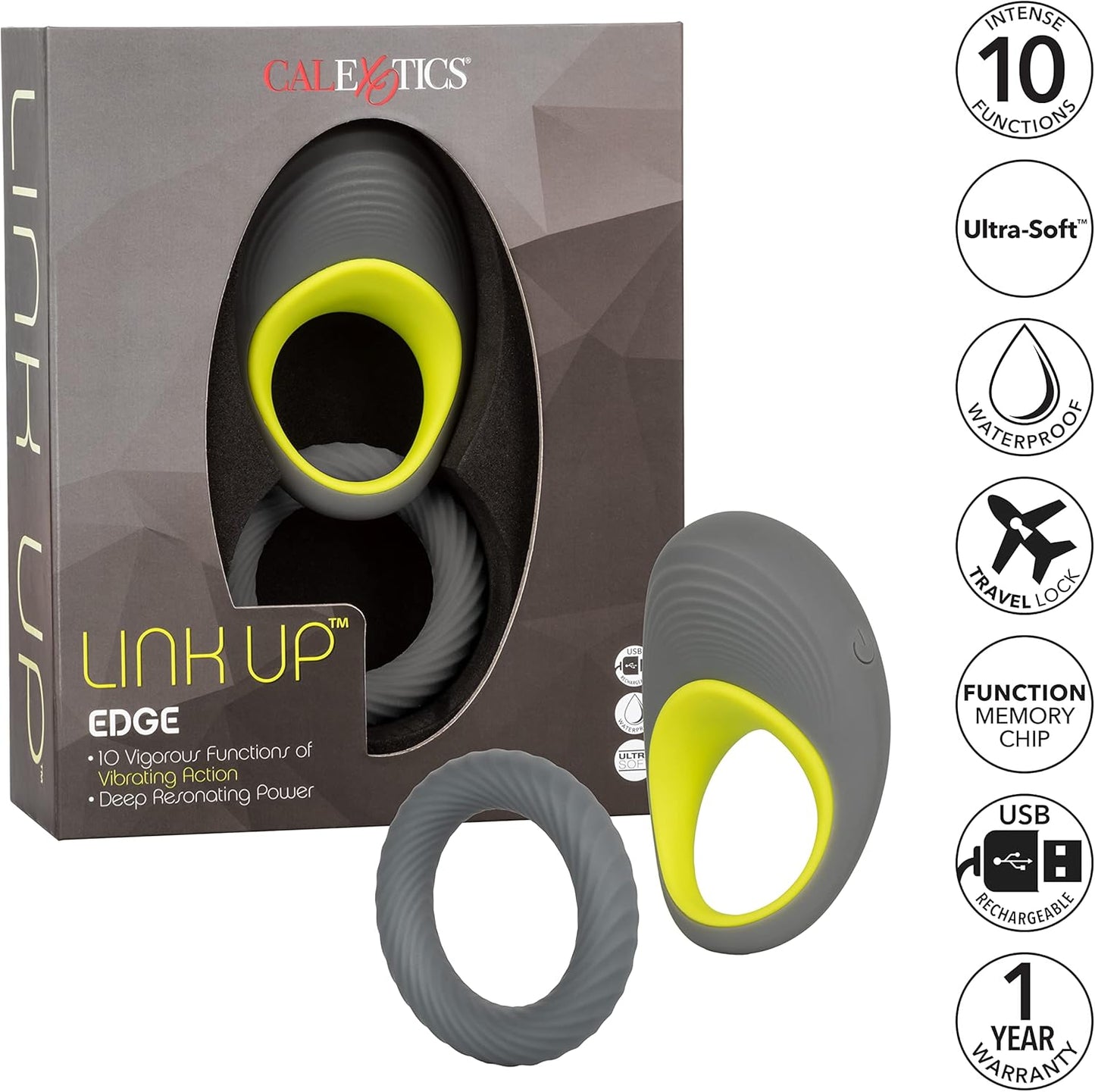 Calexotics Link Up Edge Vibrating Cock Ring