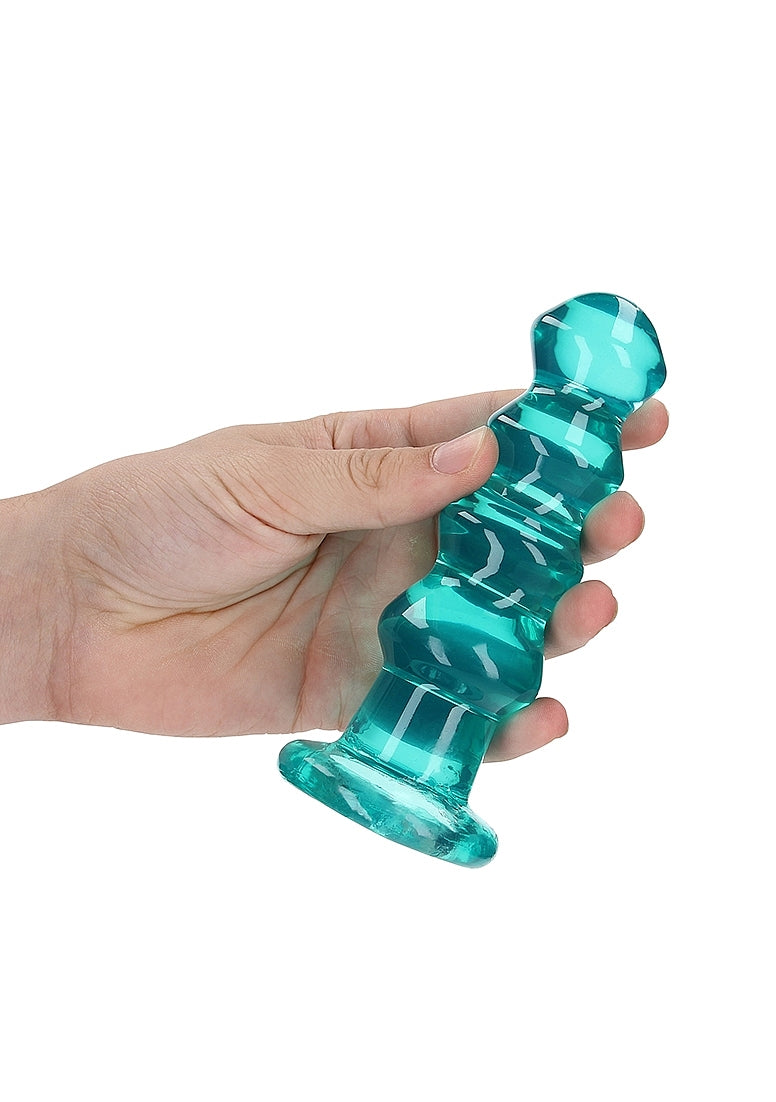 Shots Toys | REALROCK Crystal Clear 5.5" Curvy Dildo/Plug - Turquoise