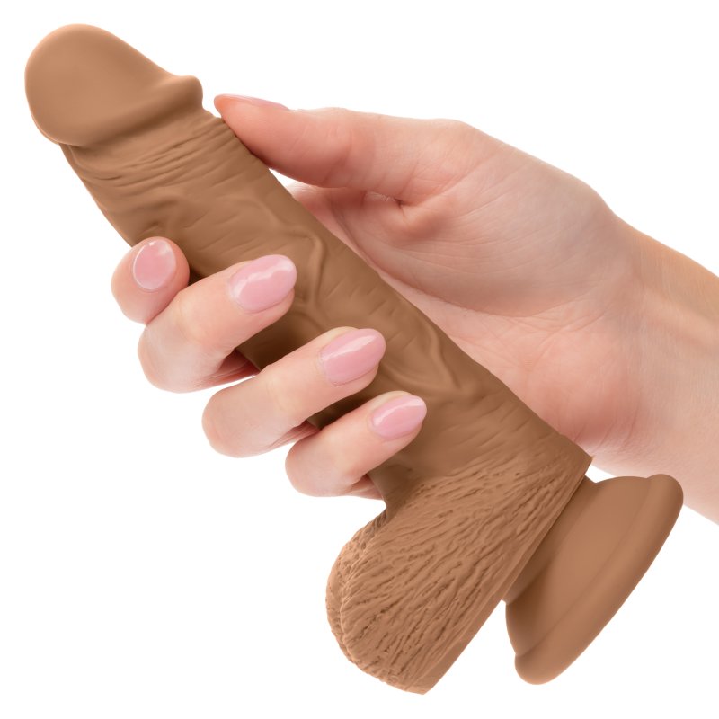 CalExotics Dual Density Silicone Studs Dildo 5”/12.75 cm - Brown