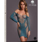 Le Desir Collection Long-Sleeved Net Mini Dress Blue Size OS
