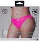 Shots Toys | OUCH! Vibrating Strap-on Panty Harness with Open Back - Pink - Size XL/XXL