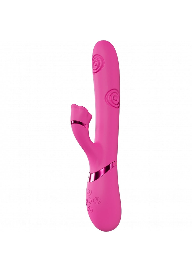 Shots Toys | VIVE Fiore Triple Motor G-Spot Air Wave Vibrating Tapping Flared Clit Stimulator Pink