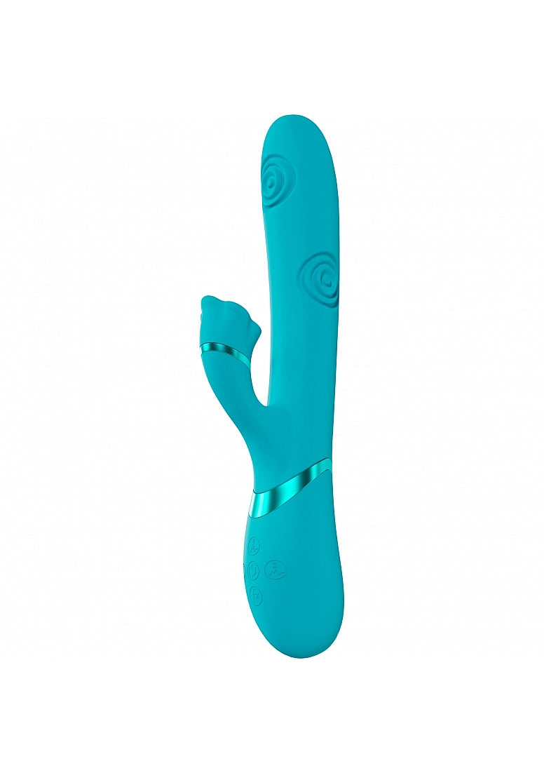 Shots Toys | VIVE Fiore Triple Motor G-Spot Air Wave Vibrating Tapping Flared Clit Stimulator Blue