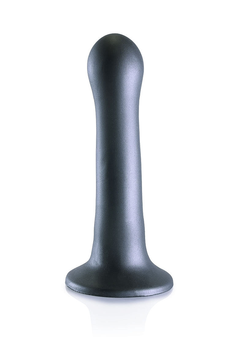 Shots Toys | OUCH! Ultra Soft Curvy G-Spot Dildo - 7" / 17 cm - Gun Metal