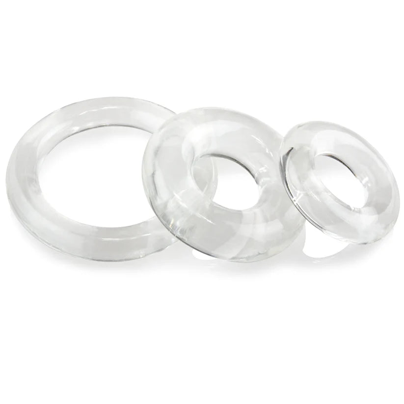 ScreamingO RingO x3 Cock Rings Clear - 3 Pack