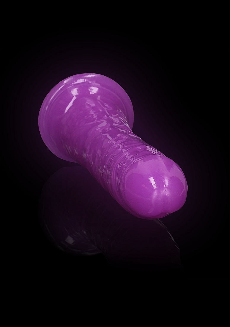 Shots Toys | REALROCK 25cm Slim Glow in the Dark Neon - Purple (9") Dildo Dong