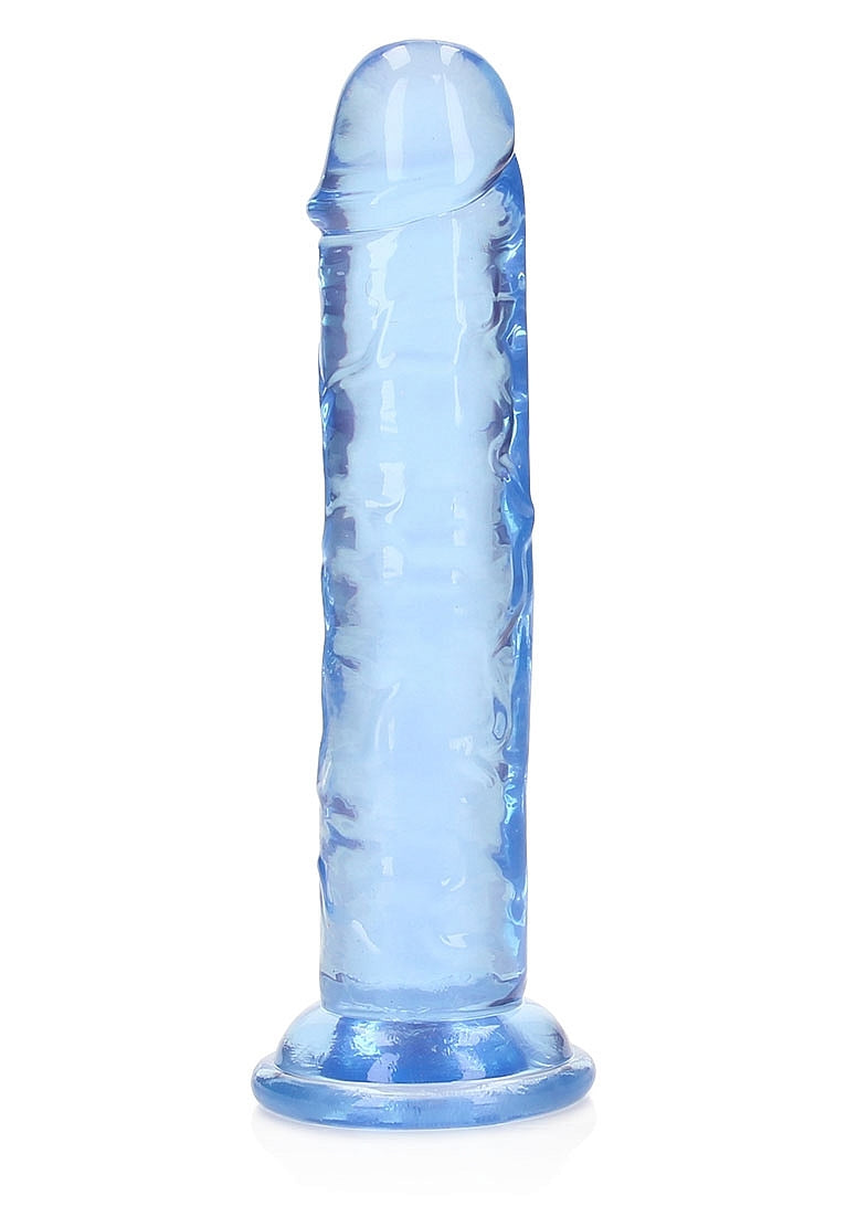 Shots Toys | REALROCK Crystal Clear 6" Straight Dildo No Balls - Blue