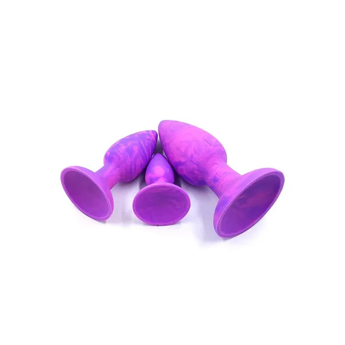 Adam & Eve COLOUR SWIRL Anal Plug Set - Purple/Pink Butt Plugs - Set of 3 Sizes