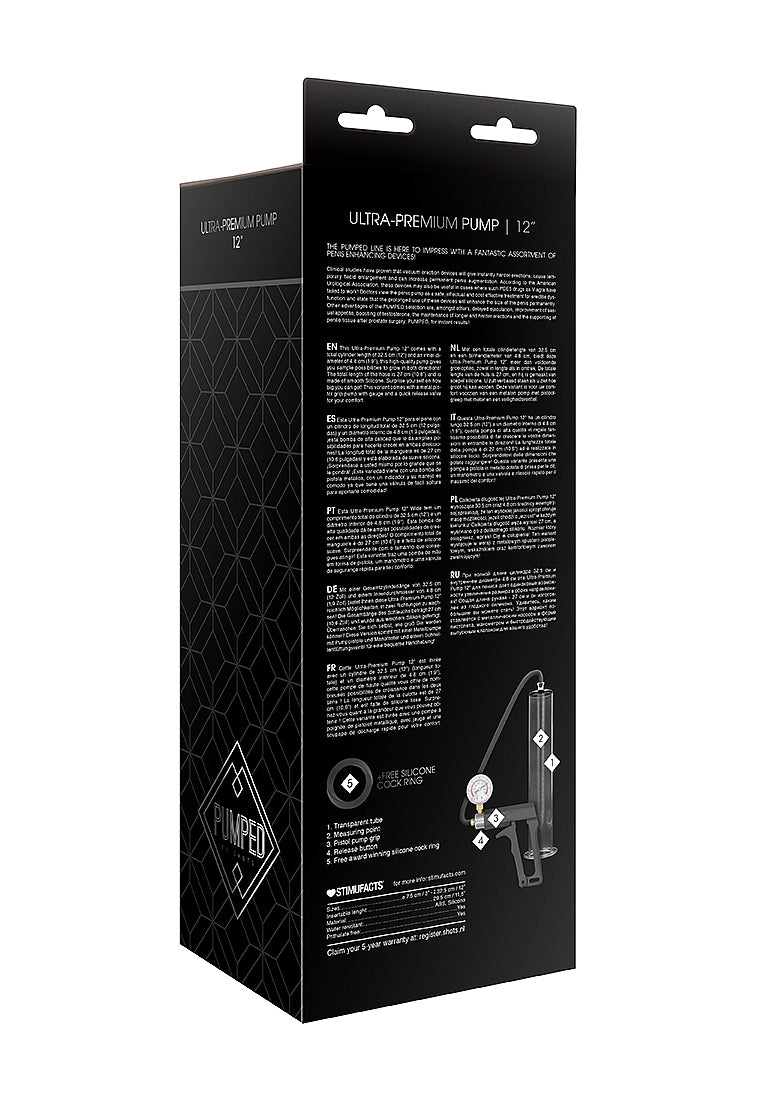 Shots Toys | PUMPED Ultra-Premium Pump 12" Wide Transparent