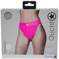 Shots Toys | OUCH! Vibrating Strap-on Panty Harness with Open Back - Pink - Size XS/S