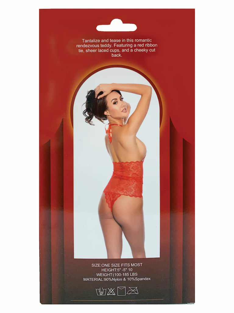 Popsi Lingerie Red Lace Teddy Size OS