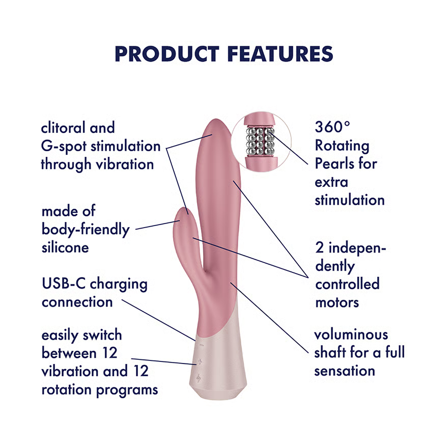 Satisfyer Pearl Bunny 1 - Rotating Pearls Rabbit Vibrator Teracotta
