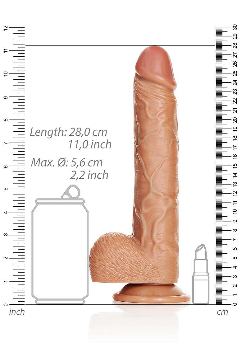 Shots Toys | REALROCK Straight Realistic Dildo with Balls - Tan 25.5cm (10") Dong