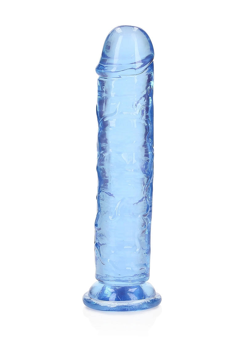Shots Toys | REALROCK Crystal Clear 7" Straight Dildo No Balls - Blue