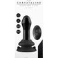 Shots Toys | Pluggy - Glass Vibrator With Suction Cup and Remote - Black