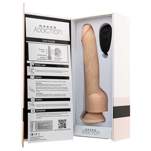 Naked Addiction 9" Thrusting Dildo with Remote - Vanilla