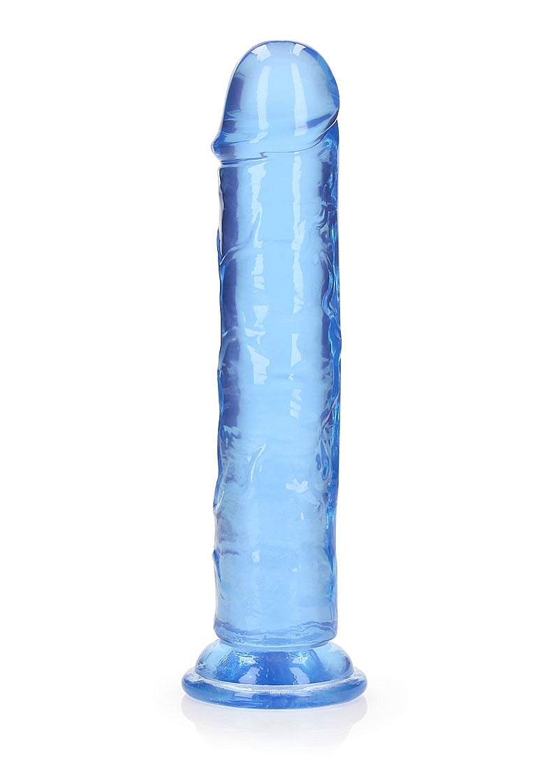 Shots Toys | REALROCK Crystal Clear 8" Straight Dildo No Balls - Blue