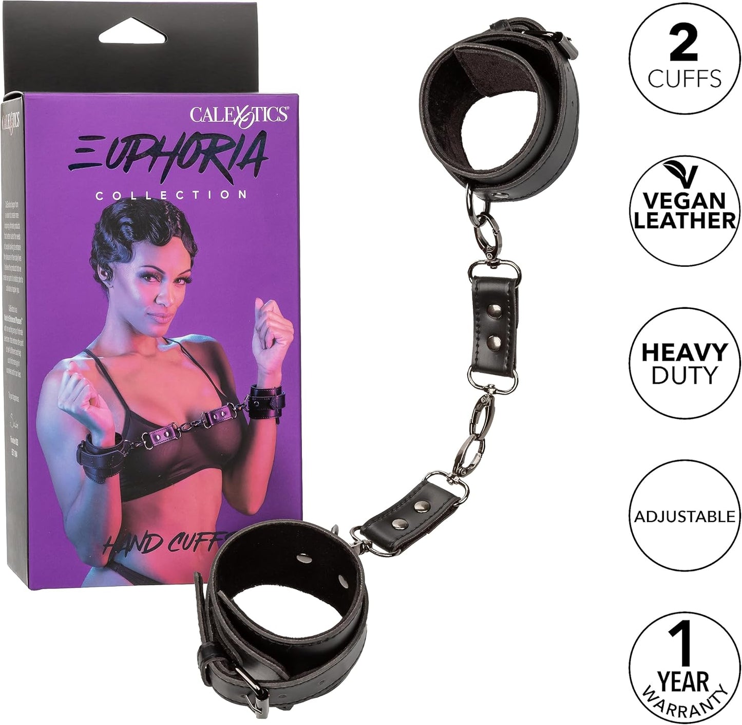 Calexotics Euphoria Collection Vegan Leather Hand Cuffs