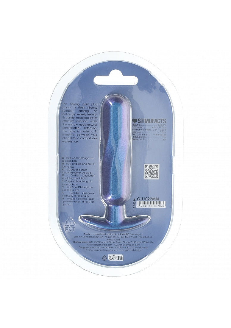 Shots Toys | Ouch! - Oblong Anal Plug - Silicone - Metallic Blue