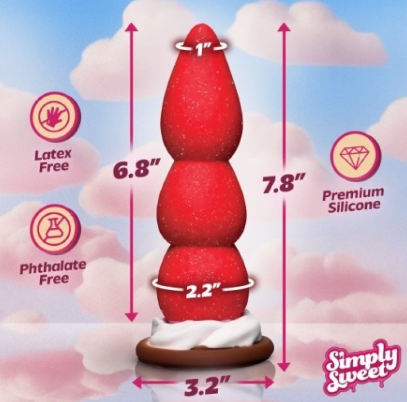 Simply Sweet Strawberry Sweet Cream Premium Silicone Dildo