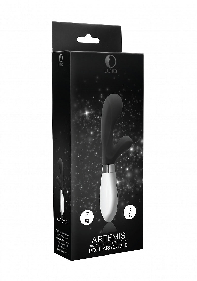 Shots Toys | Luna Artemis Rechargeable 10 Speed Rabbit Vibrator Black