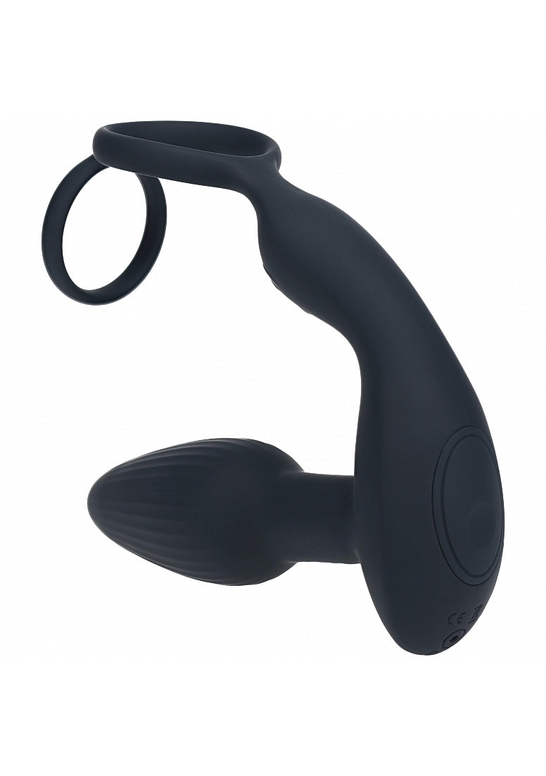 Shots Toys | LEVELZ - Dual Vibrating Remote Control & Rotating Beads Silicone Prostate Stimulator with Cock & Ball