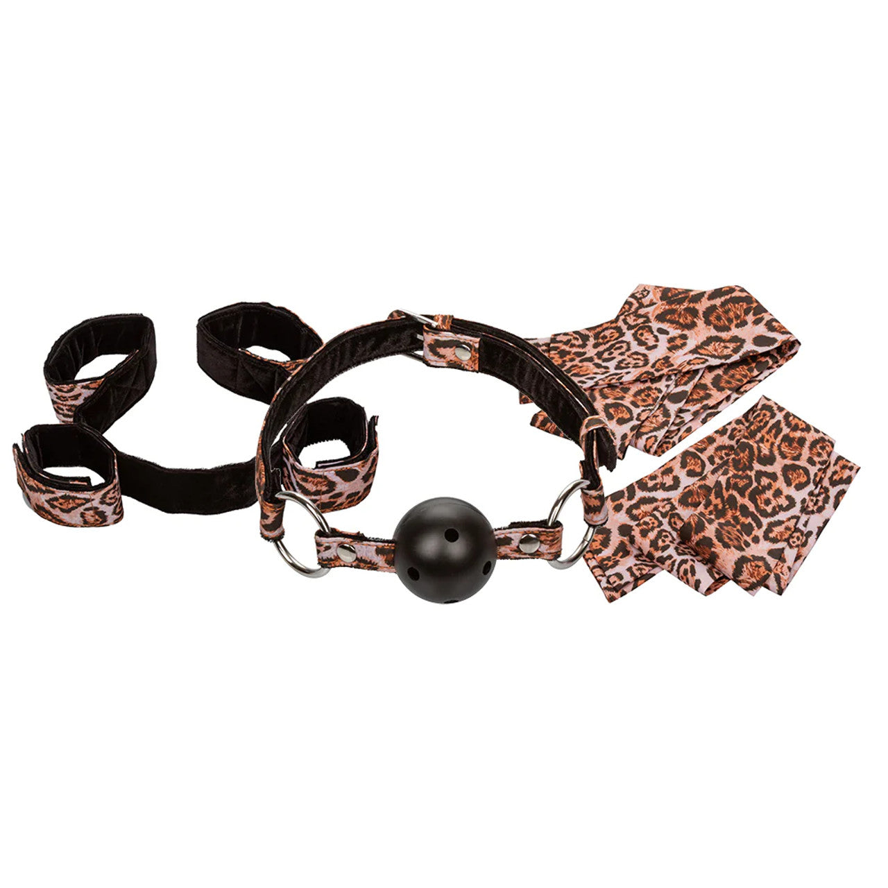 Calexotics Surrender Adventure Set - 8 Piece Leopard Print Bondage Kit