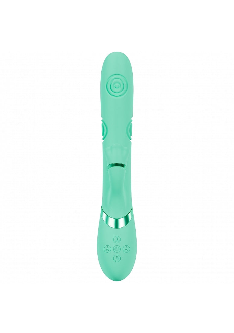 Shots Toys | VIVE Fiore Triple Motor G-Spot Air Wave Vibrating Tapping Flared Clit Stimulator Green